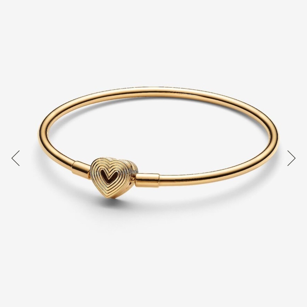 PANDORA Gold Heart Bangle Bracelet